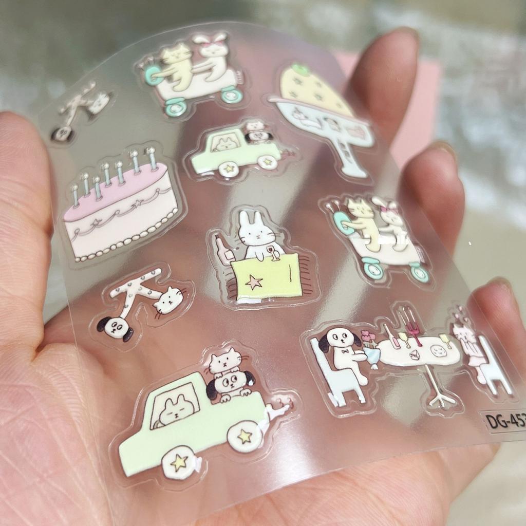 Girlish Cute Pink Fruit Ice Cream 3D Relief Stickers High-quality Epoxy Resin Jelly Decals for IPad Laptops Phone Case DIY Decor