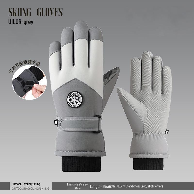 Damskie Zimowe Rękawiczki Dotykowe Wiatroodporne - Grube, Wyściełane Welurem dla Ciepła, Odporne na Zimno, Idealne do Narciarstwa, Jazdy i Użytku w Samochodzie Elektrycznym