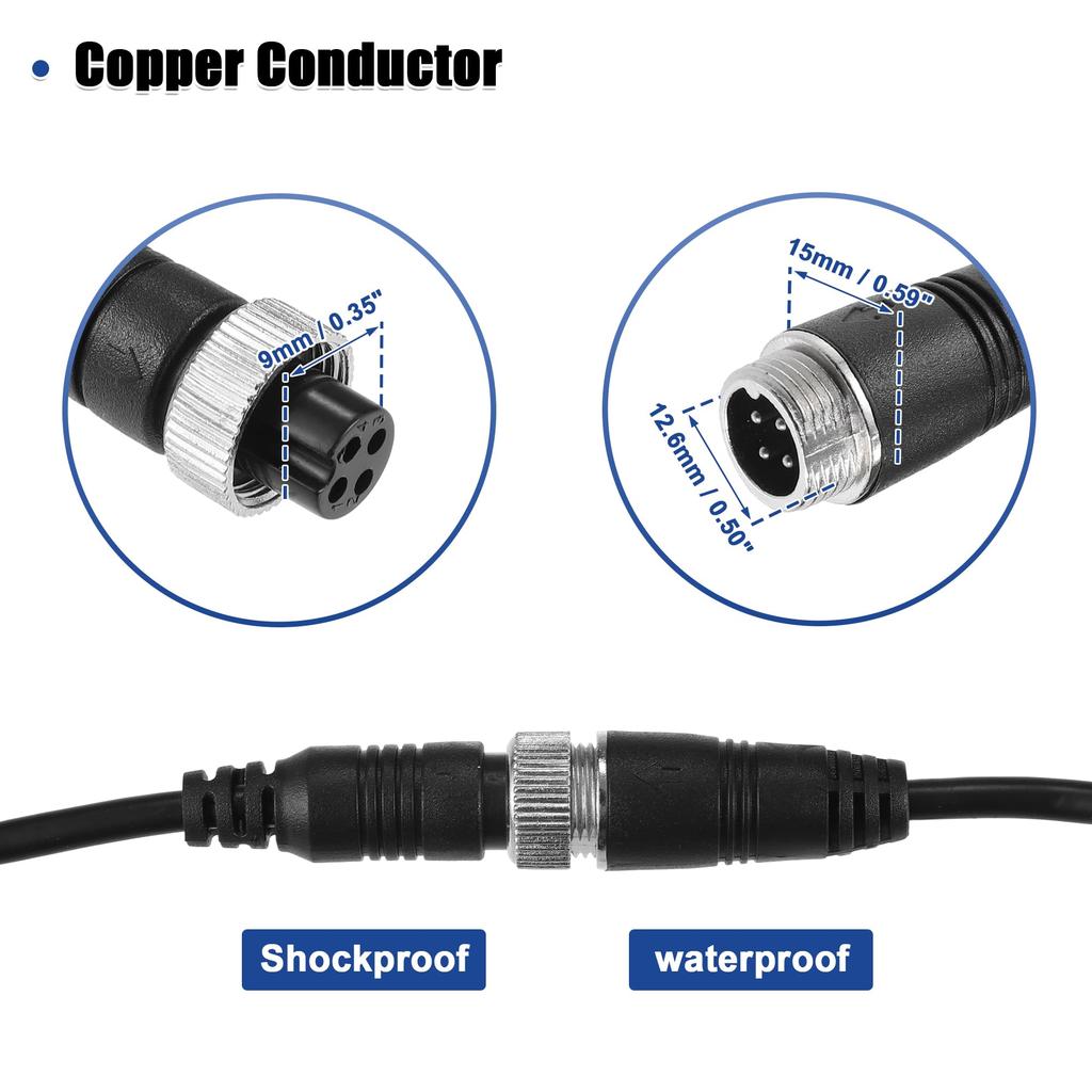uxcell Backup Camera Cable 4 Pin 1M