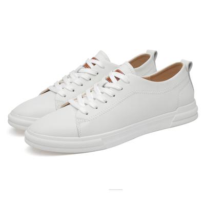 Luxury Brand Men Leather Casual Sports Shoes 2024 New White Genuine Leather Student Vulcanized Shoes Tenis Masculino2024