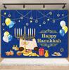 Rosh Hanukkah Fotobakgrunn Borddekking Tallerkener Frukt Lysestake Lys Brød Babyportrett Festival Fest Foto Bakgrunn
