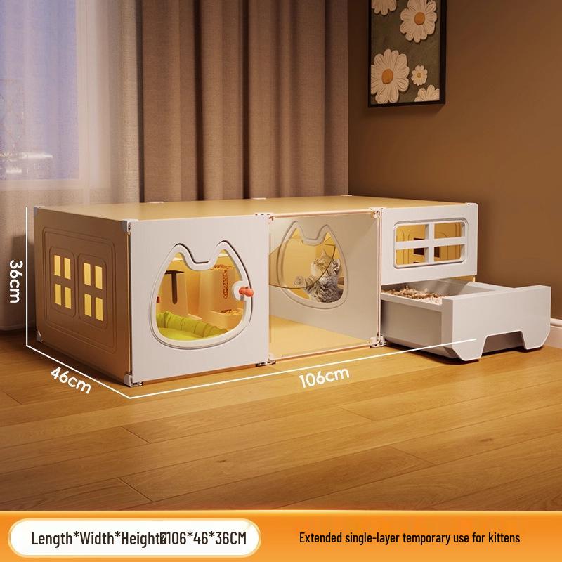 Luxury Indoor Multi-Layer Cat Villa with Integrated Litter Box