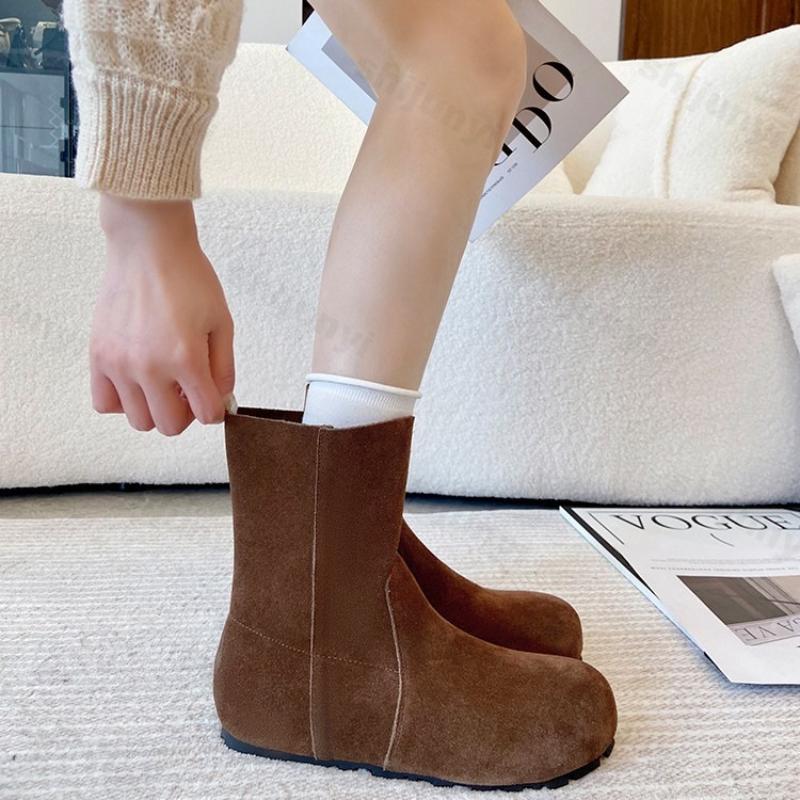 Fashion Women's Short Boots 2025 Autumn Winter New Luxury Vintage Outdoor Non Slip Fashion Boots Comfortable Soft Sole Flat Casual Shoes
