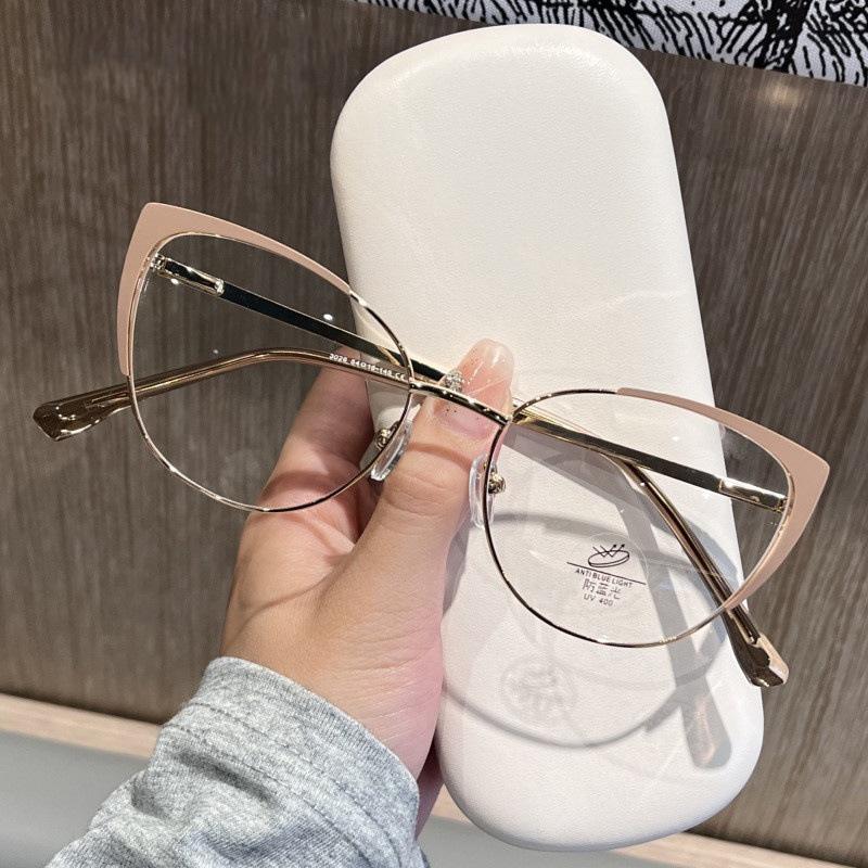 Fashion Green Cat Eye Myopia Computer Glasses Elegant Women Anti Blue Light Prescription Eyeglasses Minus 3 Trendy
