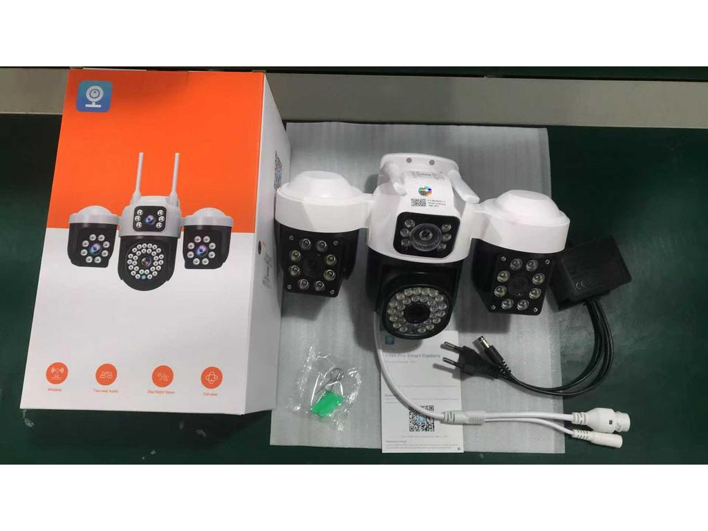 V380 Pro Triple-Eye Wireless Camera: Three-Screen, Three-Lens Intercom Surveillance System
