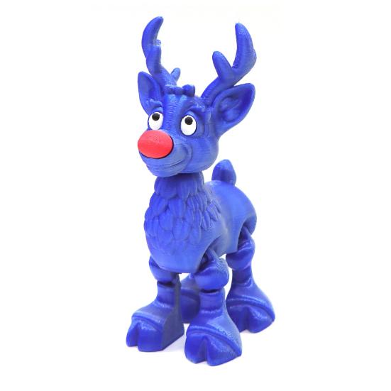 Red-Nosed Reindeer Figurine Articulated Christmas Reindeer Ornament Collectible Reindeer with Flexible Joints Festive Centerpiece Holiday Gift