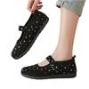 Women Mary Jane Shoes Breathable Mesh Casual Soft Sole Slip On Flats Adjustable Hook and Loop Fastener Lightweight Comfortable Footwear