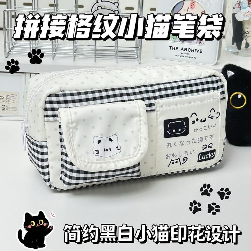 Xiaohongshu Same Style Cute Kitten Pocket Pencil Case For Students