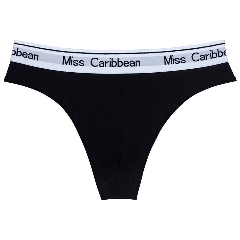 Men's Sexy Cotton Thong Low Waist Leak Hip Sports Panties Men Underwear with Convex Groove