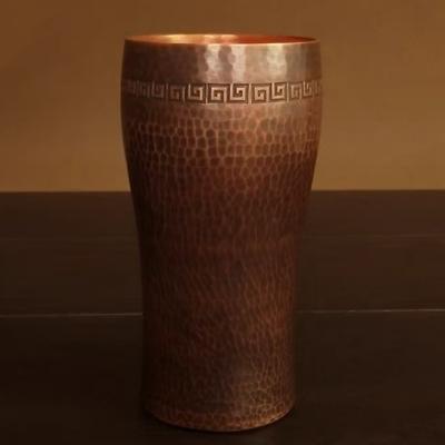 Ren Kopparkaffekopp, Handgjord Graverad Hammarslag Textur 500 ml Mjölk Moscow Mule Tumbler Ölmugg, Vintage Te Vatten Bordsservis