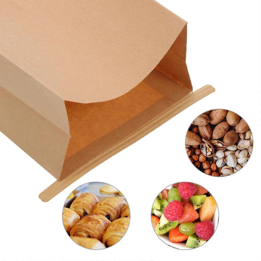Kraft Paper Storage Bag Practical Gift Bag For Small Business 24.60X11.50X6.50CM Freshness-Preserving 100Pcs