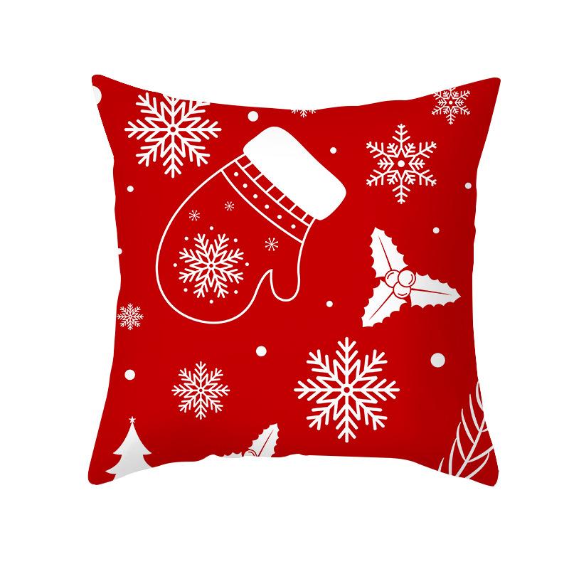 Christmas Pillow Cover Cartoon Letter Print Cushion Cover Office Sofa Pillow Cover Home