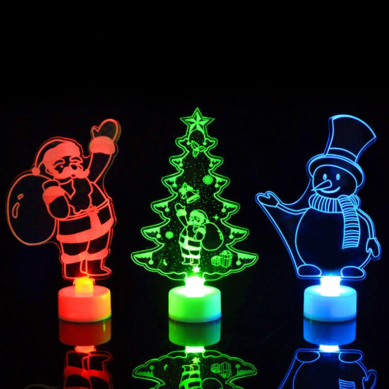LED Mini Night Lights Colorful Flashing Lights Snowman Lamp Christmas Ornament Birthday Party New Year's Decor Festive Lighting