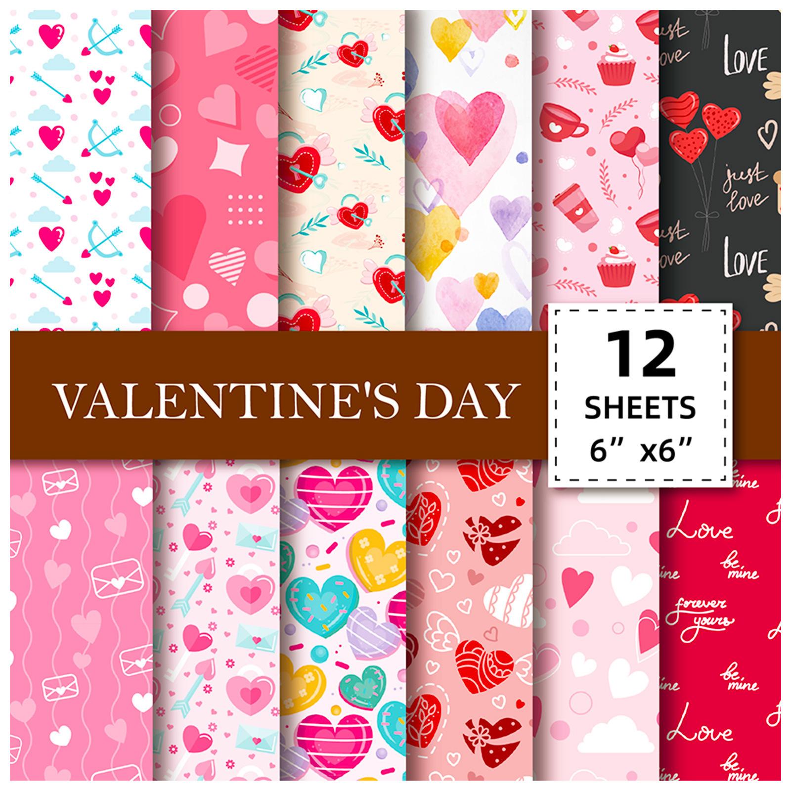 

12 Sheets/Bag Diy Album Scrapbook Handbook Card Making Background Paper 6 Inches Single-Sided Material Pattern Paper 15*15CM