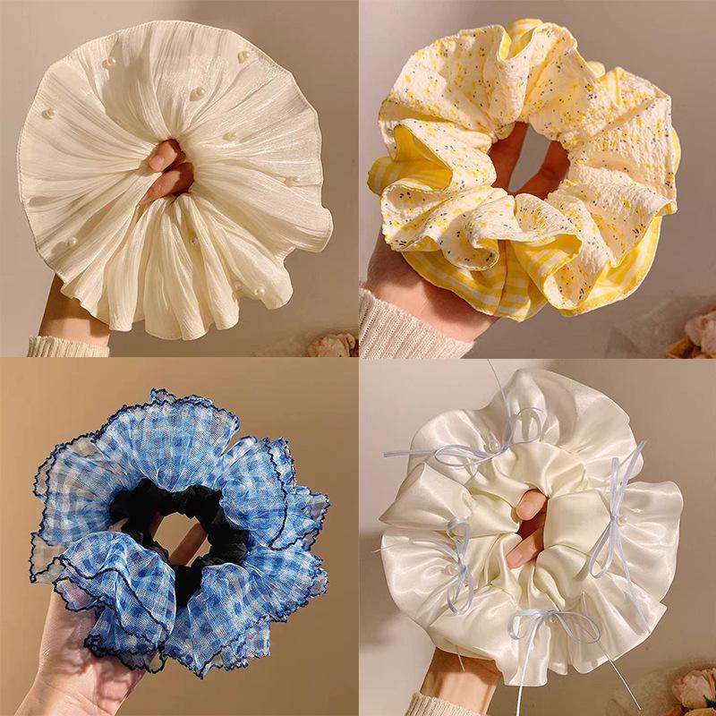 Korean Premium Lace Scrunchie: Women's High-End, Durable, Elastic Hair Accessory