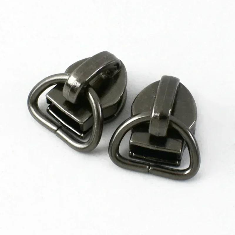 10/20/30Pcs Meetee 5# Zipper Slider for Nylon Zips D Ring Zip Puller Clothes Bag Zippers Head Repair Kit DIY Sewing Accessories