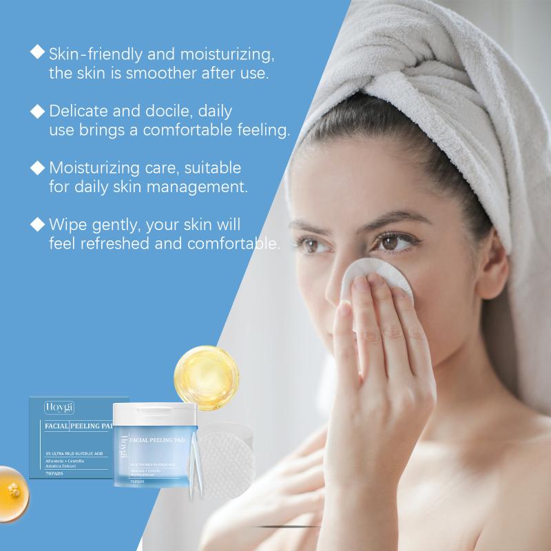 Exfoliating Wipes For Face 70pcs Salicylic Acid Glycolic Acid Toner Pads Smoother Skin Texture Gentle Daily Cleansing one size