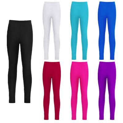 Mädchen Elastischer Bund Dehnbare Leggings Lange Hosen zum Schlittschuhlaufen Lässige Sportübungen