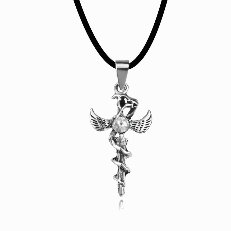 European & American Skull Flame Pendant Necklace for Men - Heart Charm Sweater Chain Accessories 2025