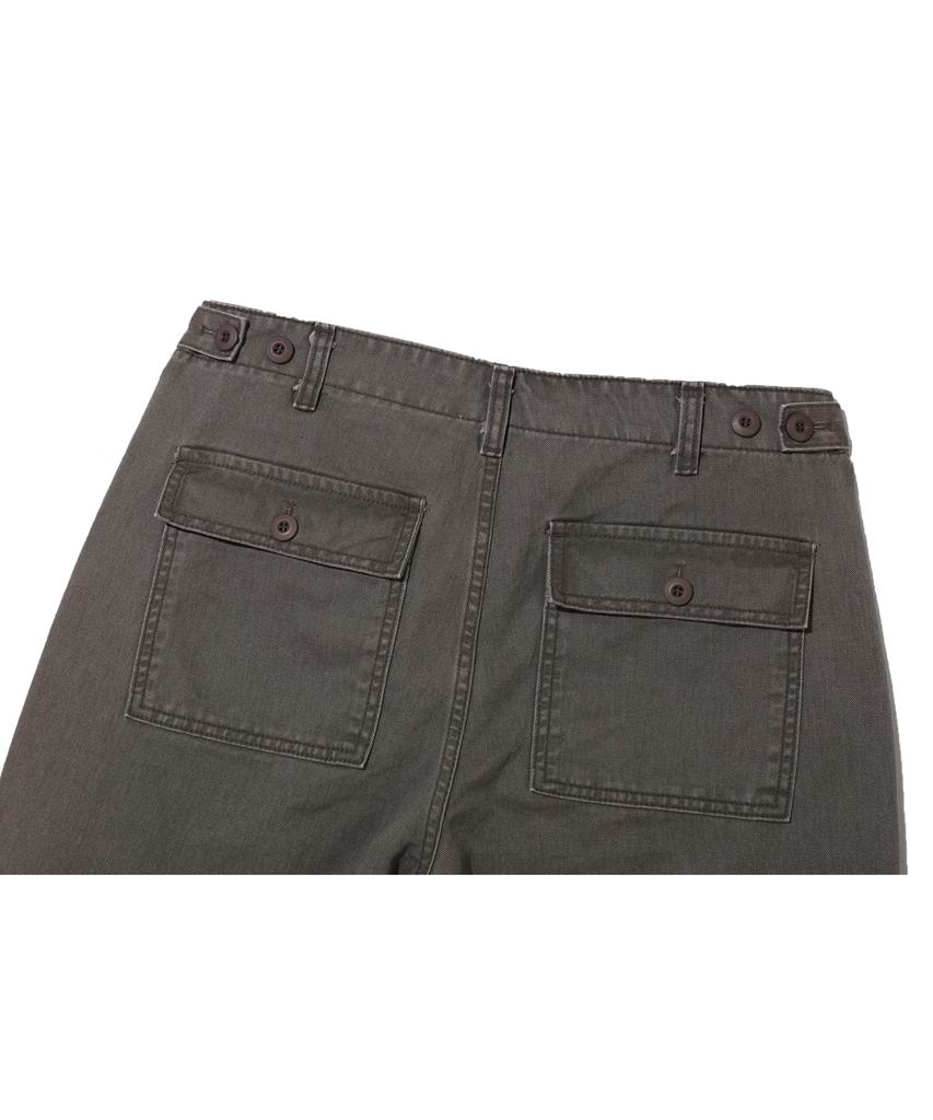 BASEMOMENT Washed Fatigue Work Pants Ash Brown
