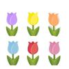 Holloyiver Spring Decorations for Home, 6Pcs Wooden Tulips blossom, Spring Decor Farmhouse Tulip Signs for Home Easter Rustic Shelf Mantel Fireplace