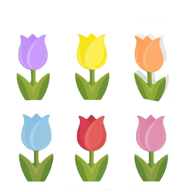 Holloyiver Spring Decorations for Home, 6Pcs Wooden Tulips blossom, Spring Decor Farmhouse Tulip Signs for Home Easter Rustic Shelf Mantel Fireplace