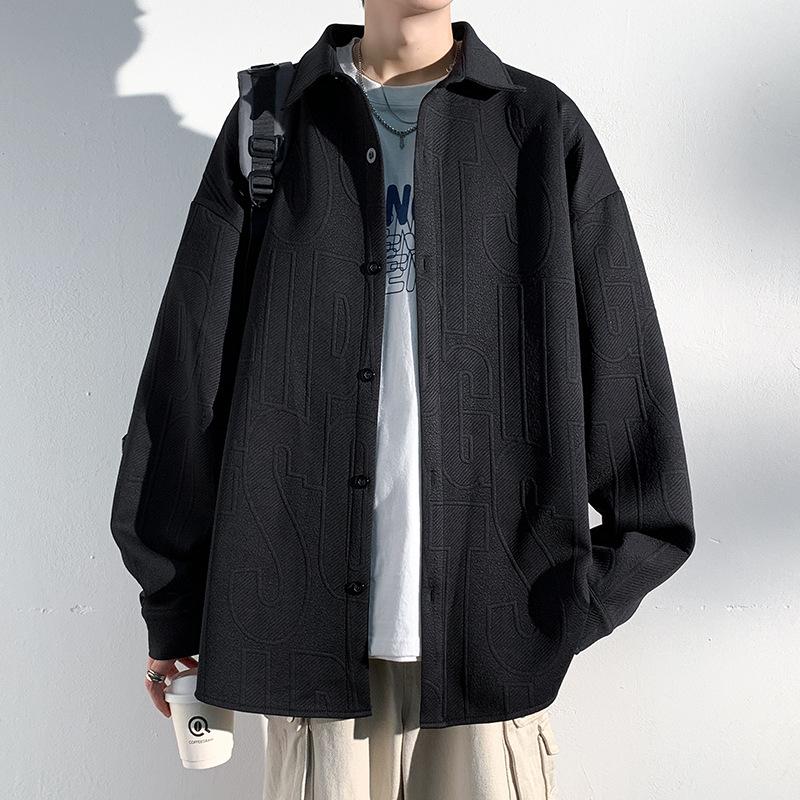Fall New Big-size Lapel Male Street Hipster Long-sleeved Shirt Jacket