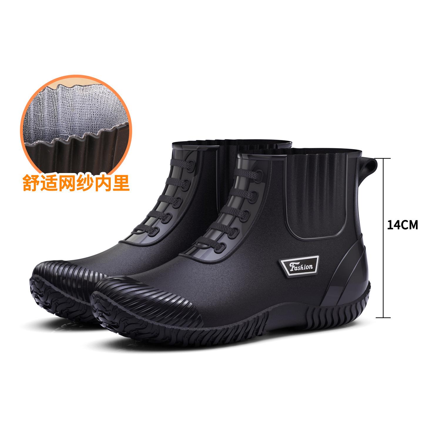 

[Send insoles] Rain shoes women s fashion outer wear anti-skid platform shoes velvet foreign gas soft-soled cotton rain boots 36