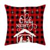 Christmas home decoration pillow cover Merry Christmas Snowman Christmas tree plaid printed cushion cover Sofa room decoration
