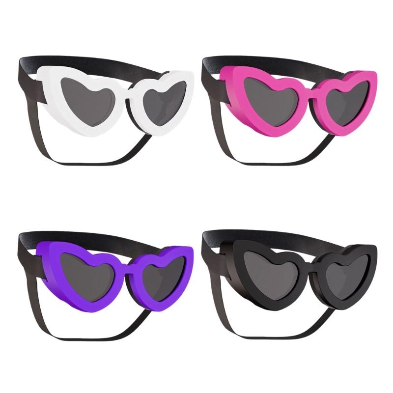 Cute Heart Design Dog Sunglasses PC Lens Wind Sand Dust Proof Protective Eyewears For Pet Walking Running