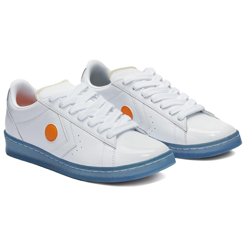 Rokit X Converse Cons Pro Leather Ox Collaboration Non-Slip Shock Absorbing Wear-Resistant Low-Top Skate Shoes Unisex White
