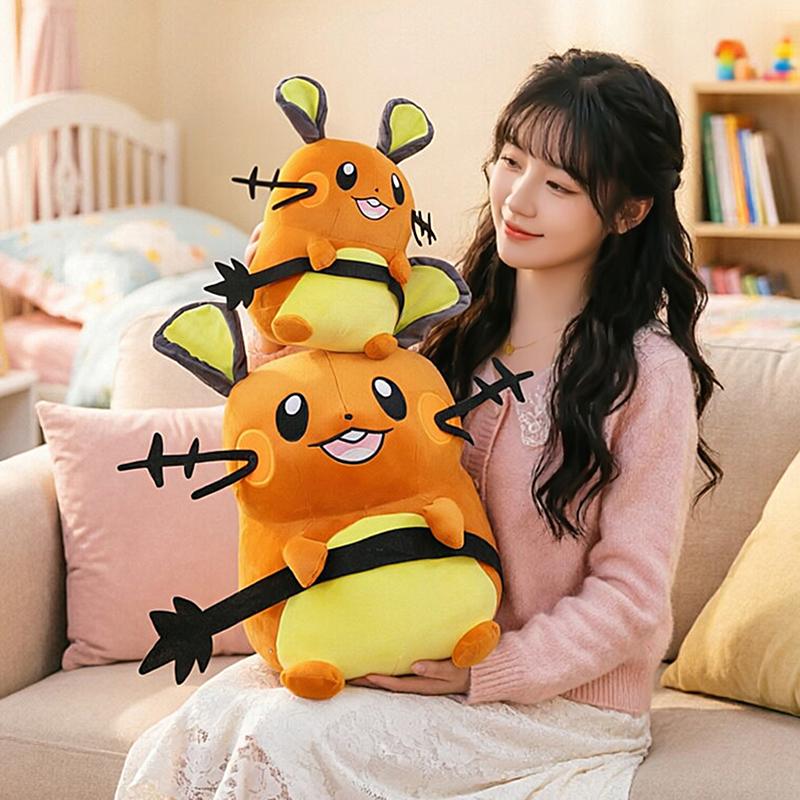 Large Size Riolu & Dedenne Plush Toys Set, Soft Stuffed Riolu and Dedenne Dolls for Fans & Kids Children's Birthday Gift
