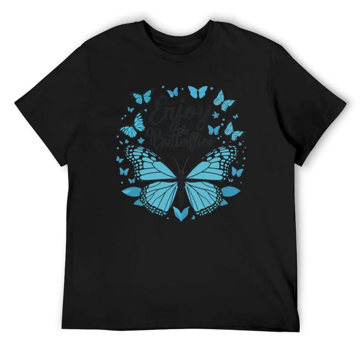 enjoy the butterflies T-Shirt vintage vintage anime shirt anime stuff luxury clothes men S
