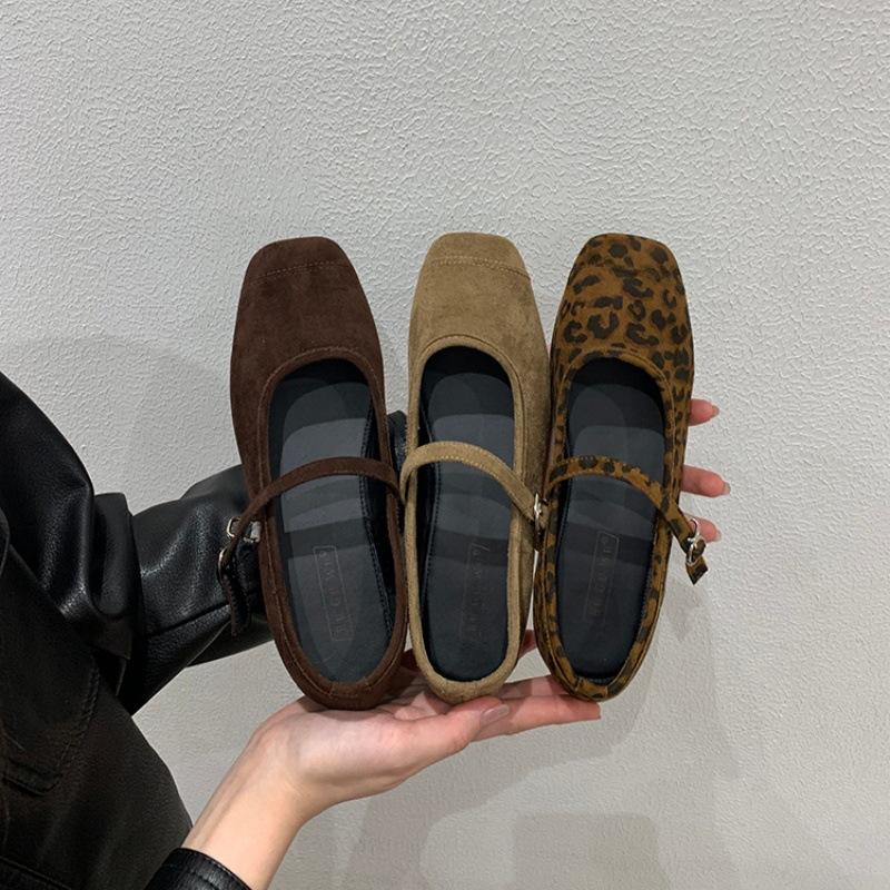 

Французские ретро туфли Мэри Джейн с ремешком из одного слова, балетки, осенняя женская обувь, корейская версия, универсальные туфли с открытым верхом, одинарные туфли, балетки 40 хаки