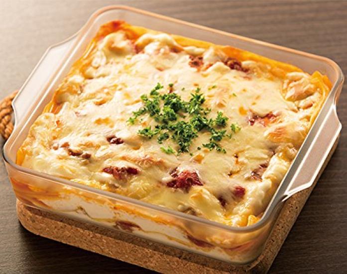 ADERIA Glass Cooker Gratin Dish Cerabake Square Roaster M 1400ml Heat-resistant [Non-stick/Microwave/Oven Safe/Ceramic Coating] K-9427