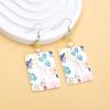 Charming Cartoon Style Flower & Easter Bunny 3D Printed Acrylic Earrings for Women
