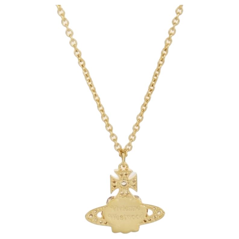 VIVIENNE WESTWOOD Natalina Saturn Crystal Shell Design Necklace Unisex Necklace Gold 630203D302R102