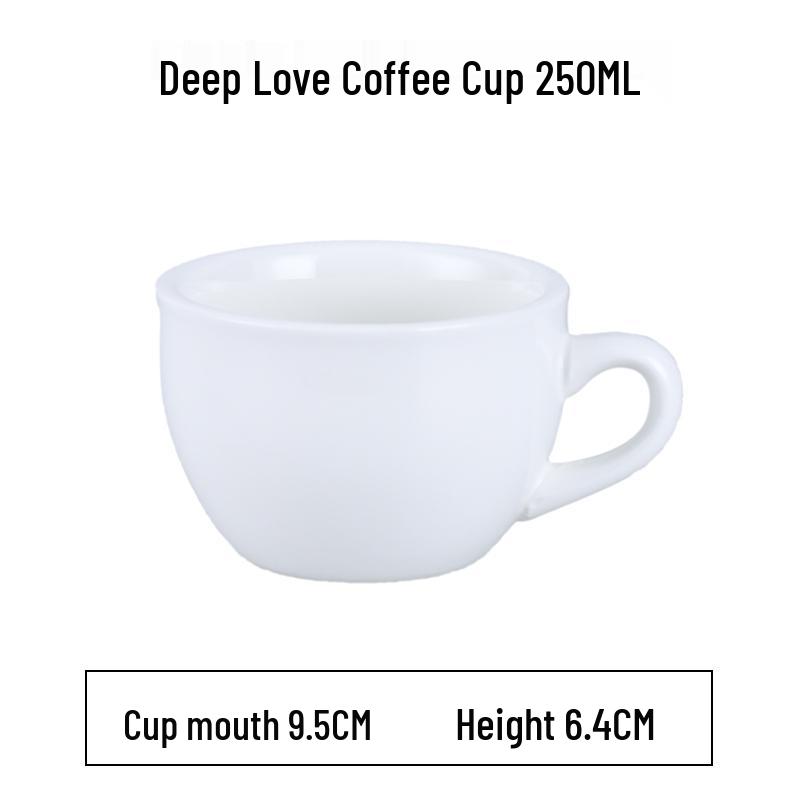 European Latte Art Cappuccino Cup & Saucer Set - White Ceramic Tea/Coffee Cup for Hotel Guest Room