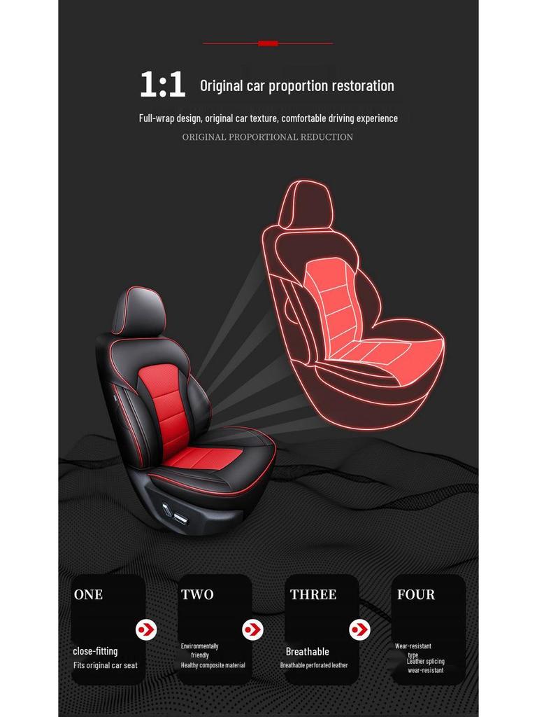 Full Surround Five-Seat Car Cover - Genuine Leather, All-Season Cushion for Any Model