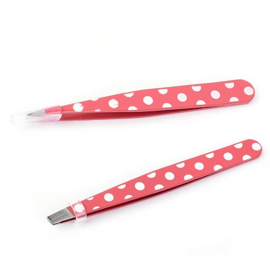 2Pcs/Set Eyebrow Tweezer Anti-Slip Rust-Proof Stainless Steel Professional Slanted Eyebrow Shaving Remover for Women