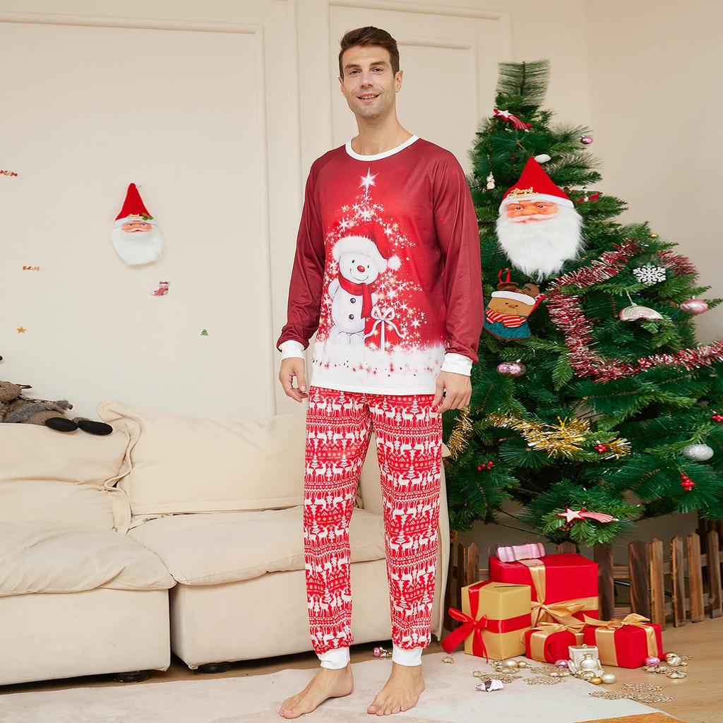 Christmas Parent Child Family Set Home Furnishings Christmas Pajamas Two Piece Set