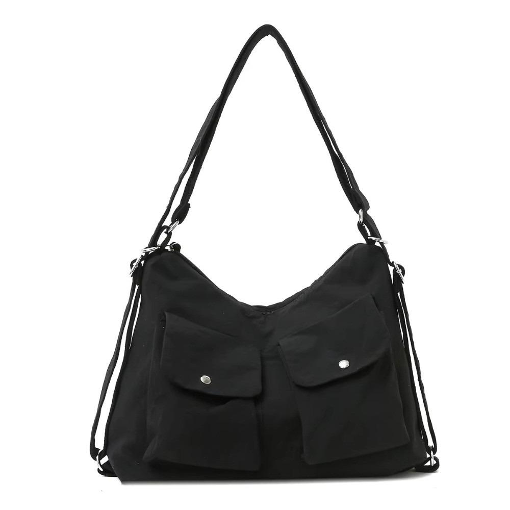 

Harajuku Nylon Crossbody Bag Multiple Pockets Canvas Backpack Casual Men Shoulder Bag Sports чёрный