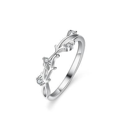D Farbe Moissanit Ring Damen 925 Silber Ring Flash Diamond Ins Diamantring Zweig Ehering Vorschlag Diamantring Geschenk für Freundin