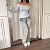 Nuova T-shirt Top Monospalla Dimagrante e Hot Girl per Donna in Autunno e Inverno