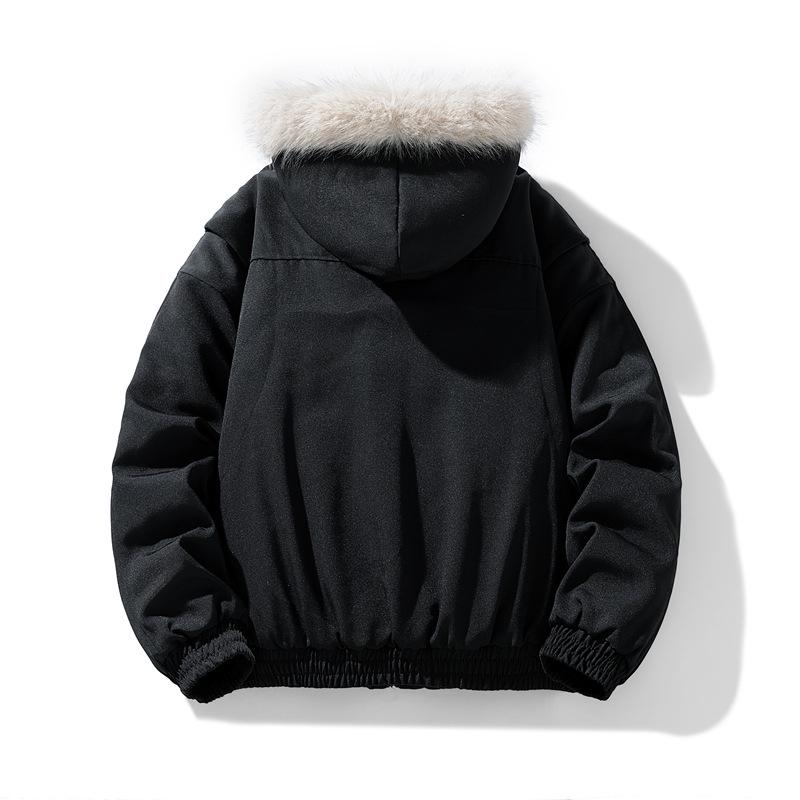 2025 A/W Dicke Schneeadler Pelzkragen Bügelfreie Lockere Baumwolljacke MY002