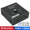 HDMI-kompatibler Switch Bidirektional 2.0 Splitter 1x2/2x1 Adapter 2 in 1 out Konverter für PS4 Pro/4/3 TV-Box 4K Switch