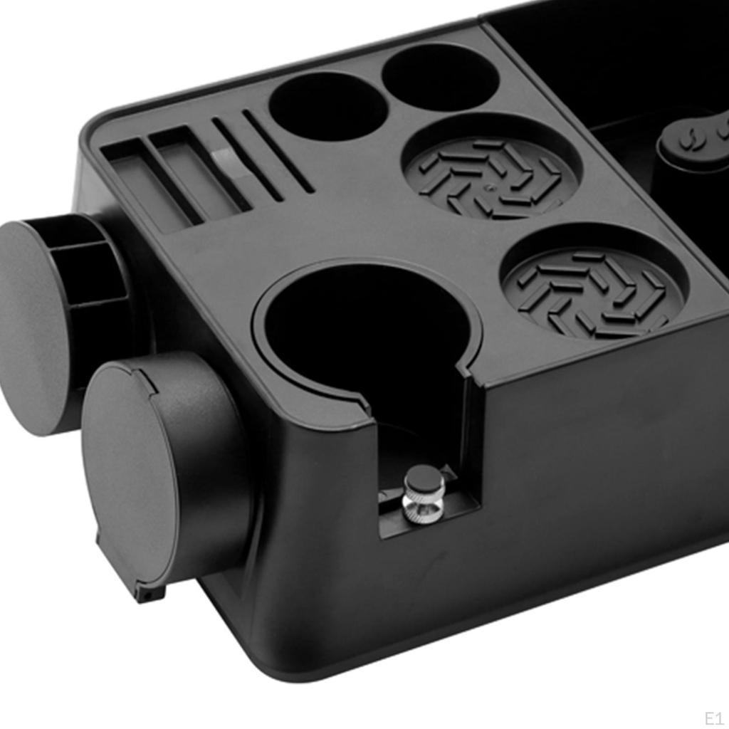 Espresso Tamper Mat Stand Tamping Station, Large Capacity Knock Box, Portafilter Holder for