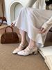 Chinese Style Embroidered High Heels Female Retro Mary Jane Square Head Single Shoes Female Versatile Fairy Style High-end Shoes Female