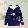Girls Long Sleeve Hoodie Bald Eagle American Flag Printed Pullover