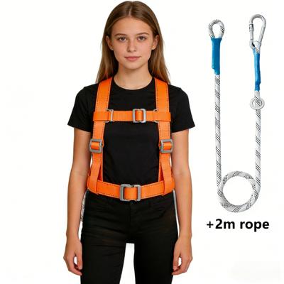Safety Harness Rock Climbing Harness Adjustable Climbing Gear Rappelling Harness Multi-functional Lanyard Adjustable Safety Belt